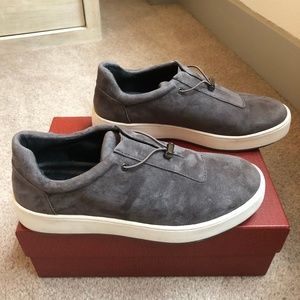 Donald J Pliner Grey Suede Slip-On Sneakers